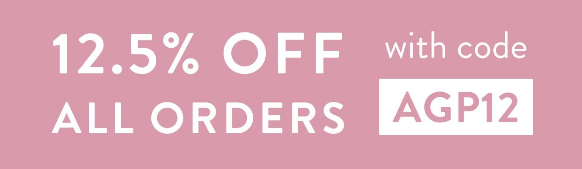 12.5% off all orders with code AGP12