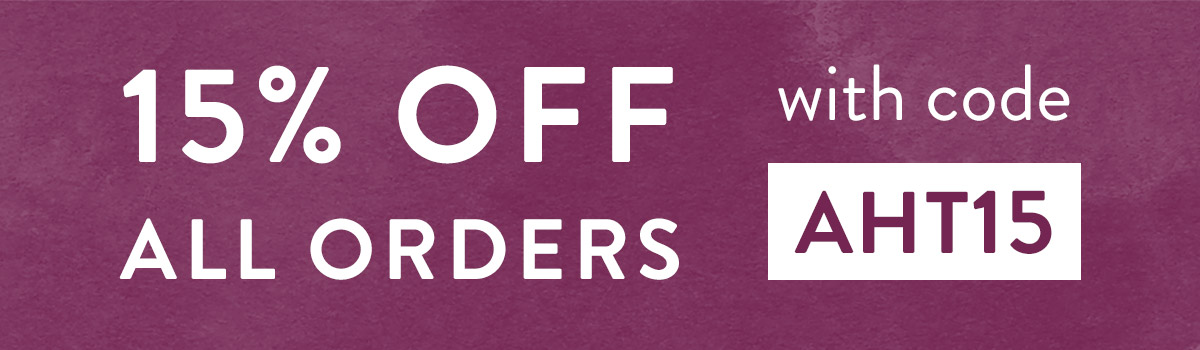 15% off all orders with code AHT15