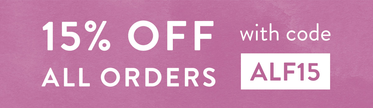 15% off all orders with code ALF15