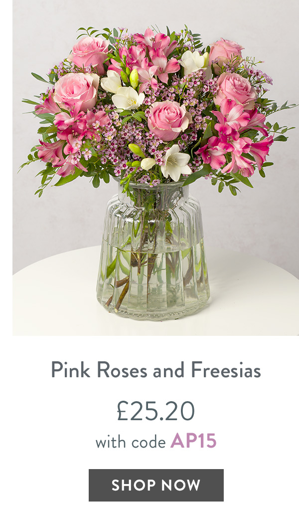 Pink Roses and Freesias - only &pound;25.20