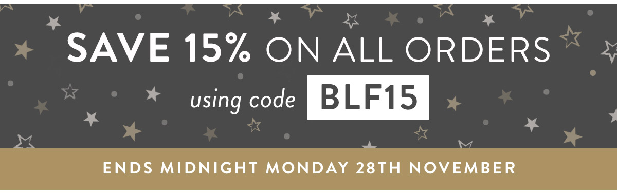 Save 15% off all orders with code