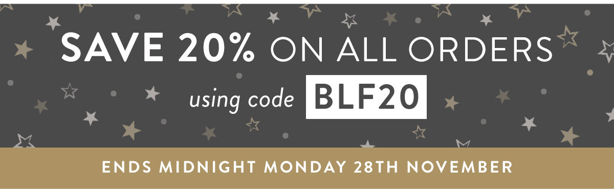 Save 20% off all orders with code