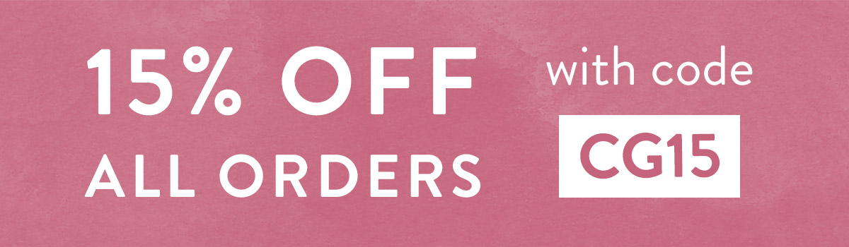 15% off all orders with code CG15