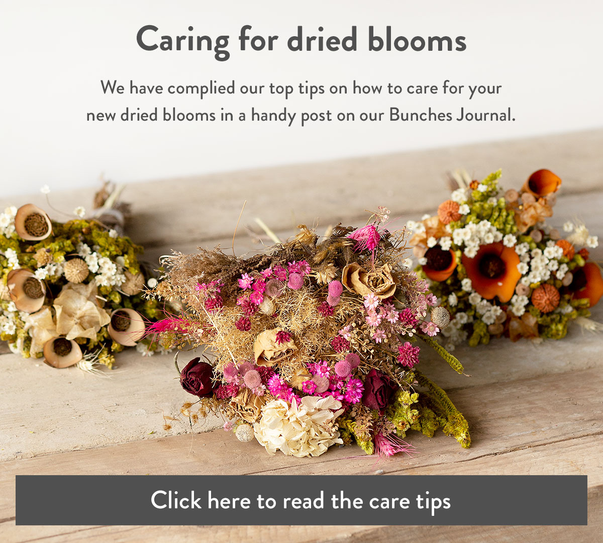 Caring for dried blooms