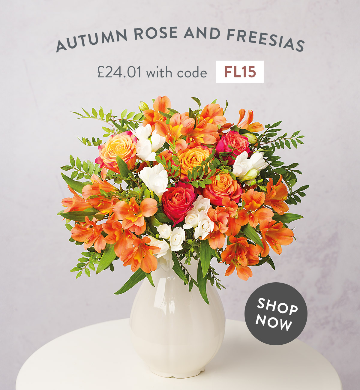 Autumn Rose and Freesias - only &pound;24.01 with code