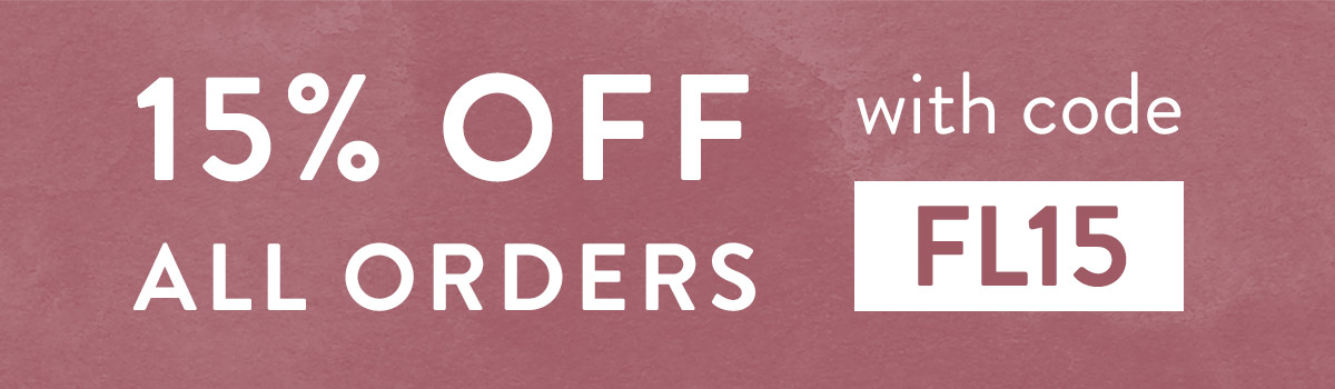 15% off all orders with code FL15