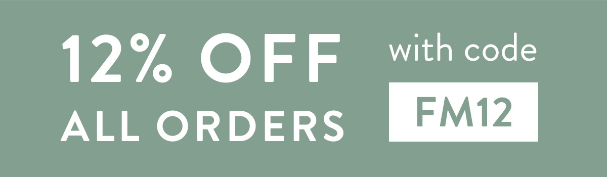 12% off all orders with code MDAY12