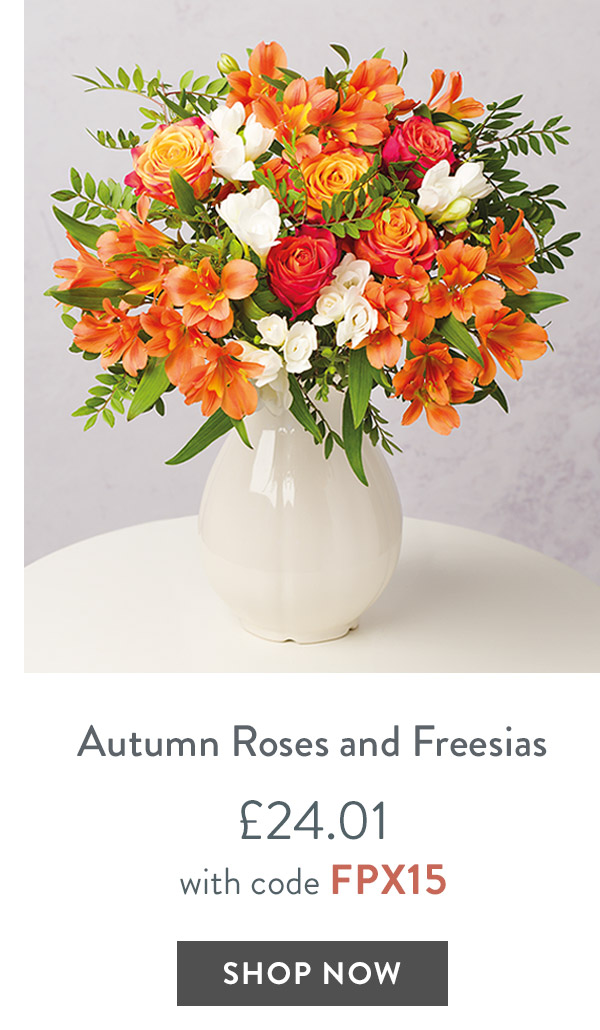 Autumn Roses and Freesias - only &pound;24.01 with code