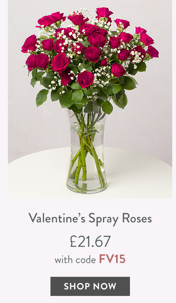 Valentine's Spray Roses - only &pound;21.67 with code