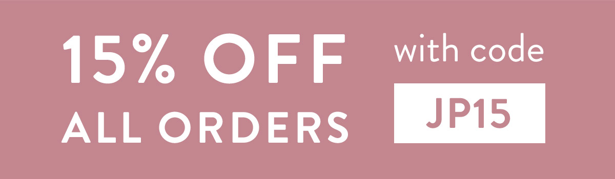 15% off all orders with code JP15