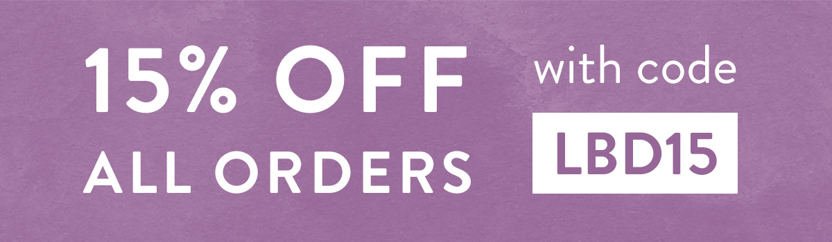 15% off all orders with code LBD15