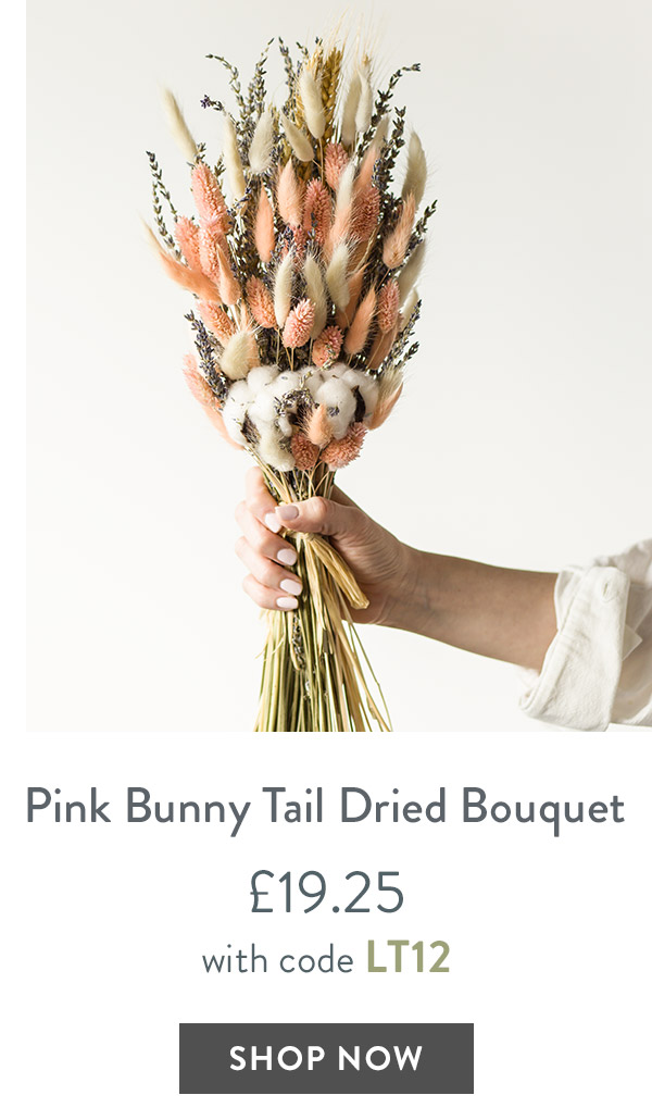 Pink Bunny Tails Dried Bouquet - only &pound;19.25 with code