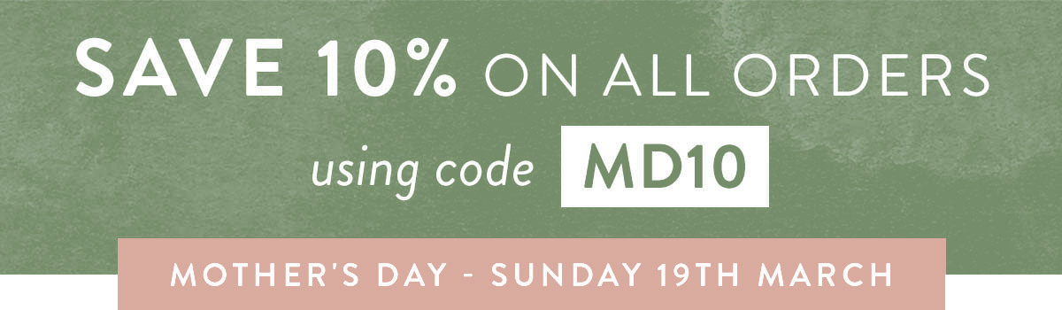 10% off all orders with code MD234