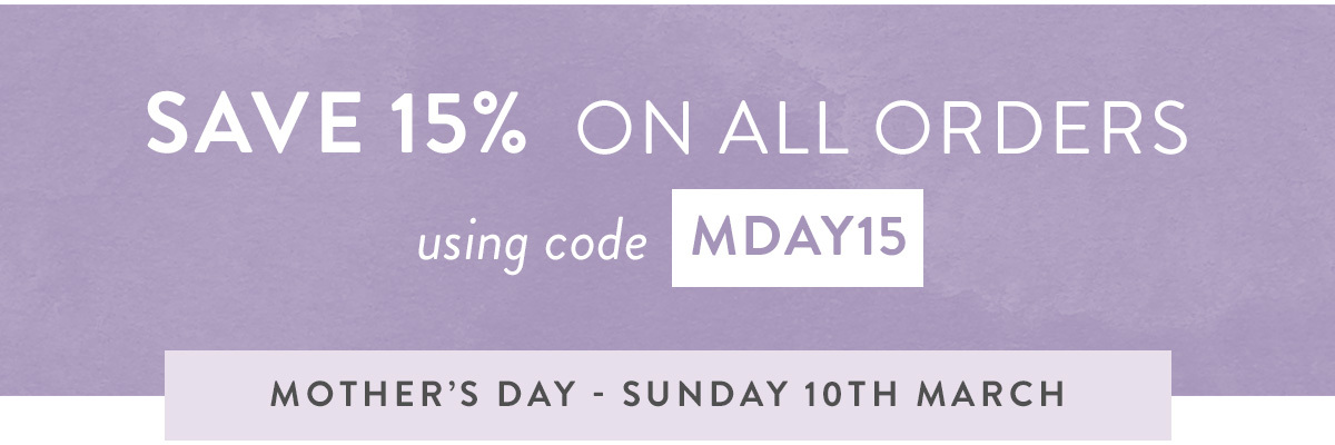 15% off all orders with code MDP15