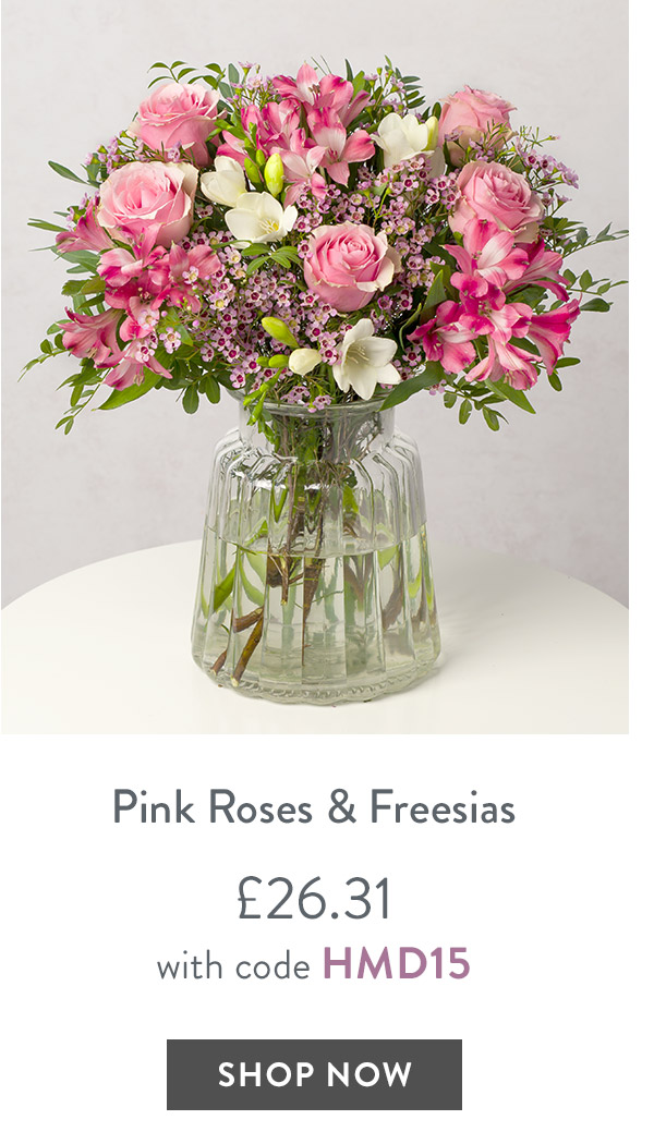 Pink Rose and Freesias - only &pound;26.31 with code