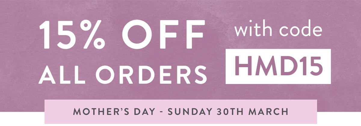 15% off all orders with code HMD15