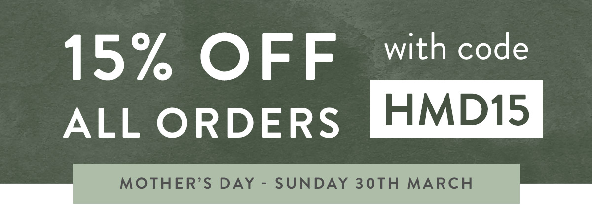 15% off all orders with code HMD15