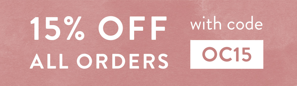 15% off all orders with code OC15