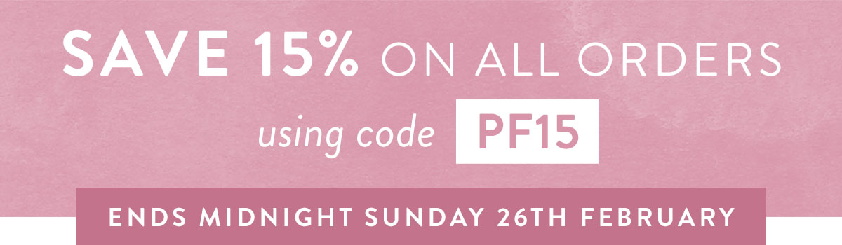 15% off all orders with code PF15