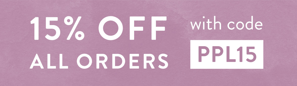 15% off all orders with code PPL15