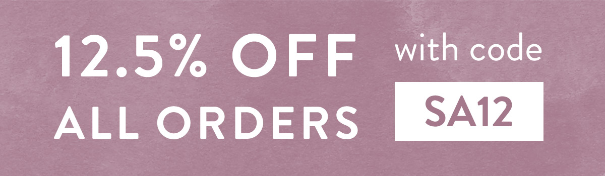 15% off all orders with code SA12