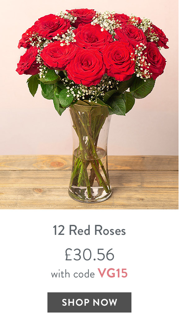 12 Red Roses - only &pound;30.56 with code