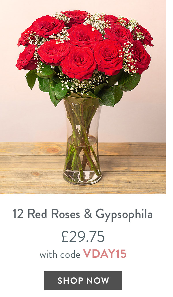 12 Red Roses - only &pound;29.75 with code