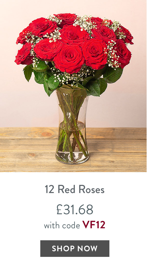 12 Red Roses - only &pound;31.68 with code