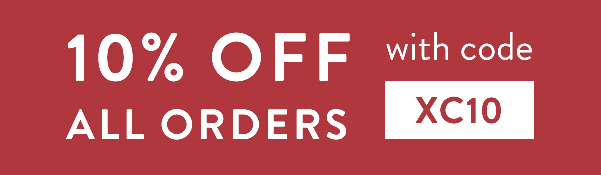10% off all orders with code XC10