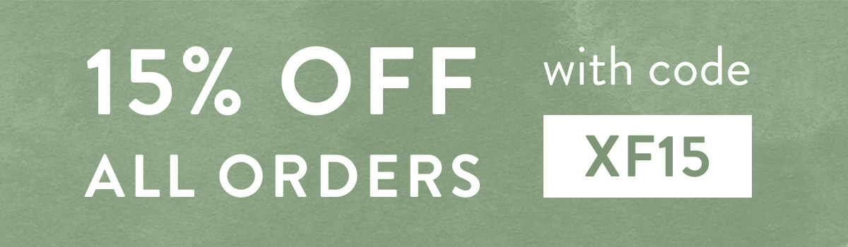 15% off all orders with code XF15