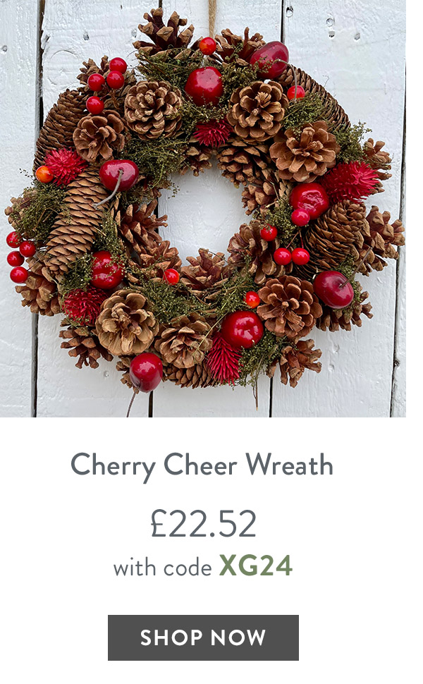 Cherry Cheer Wreath - only &pound;22.52 with code