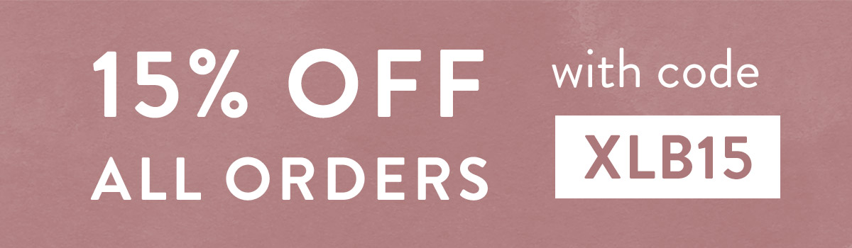 15% off all orders with code XLB15