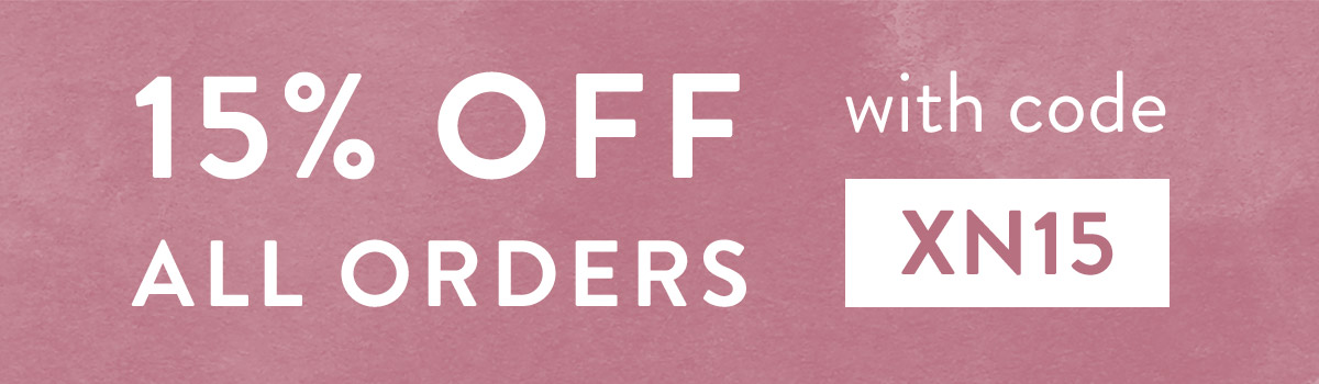 15% off all orders with code XN15