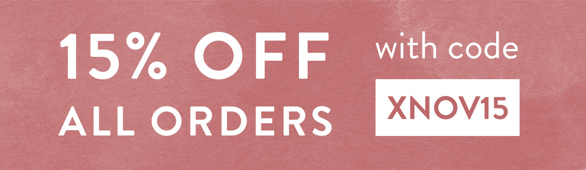 15% off all orders with code XNOV15