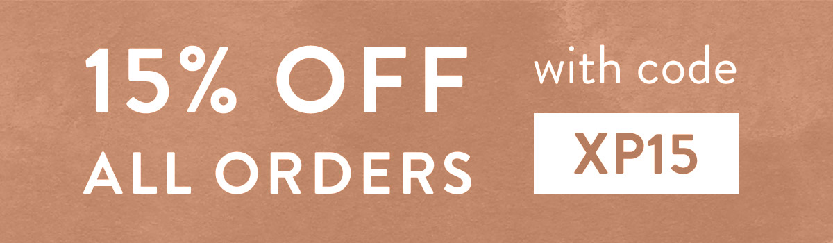 15% off all orders with code XP15