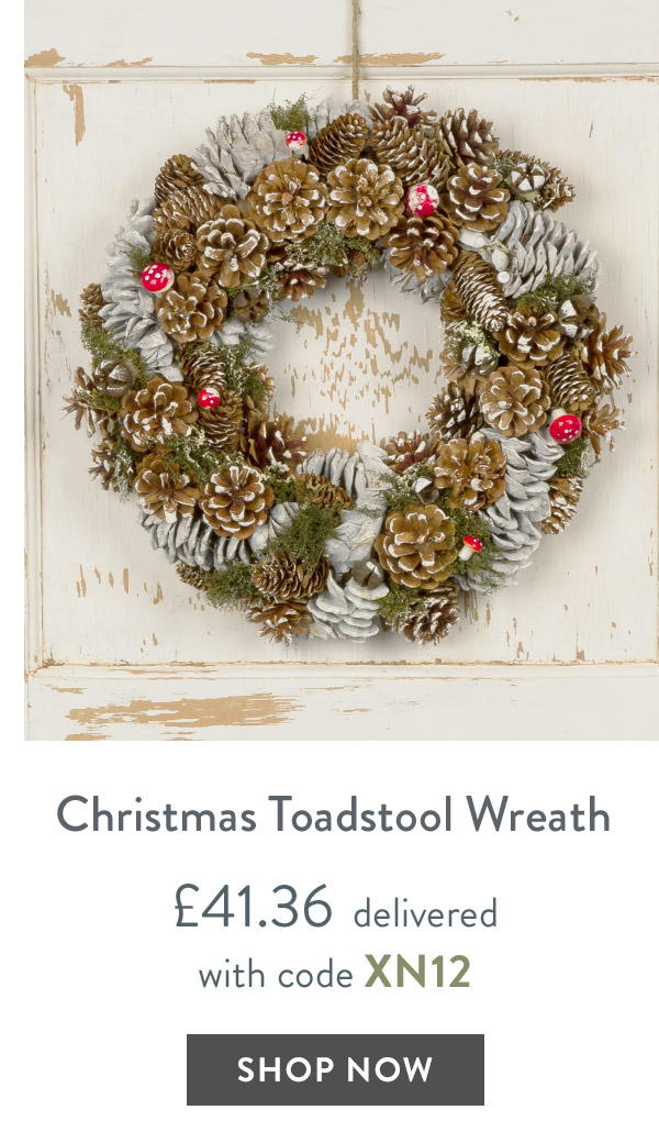 Christmas Toadstool Wreath - only &pound;41.36 delivered