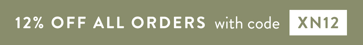 Save 12% off all orders with code