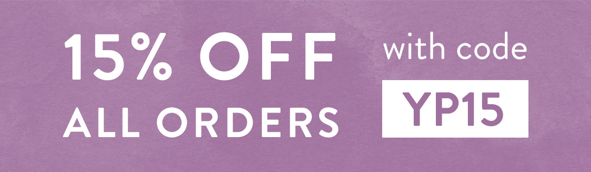 15% off all orders with code YP15