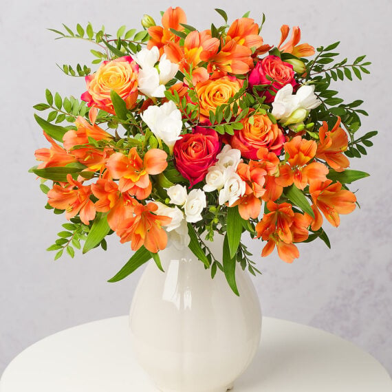 Click to view product details and reviews for Autumn Rose And Freesias.