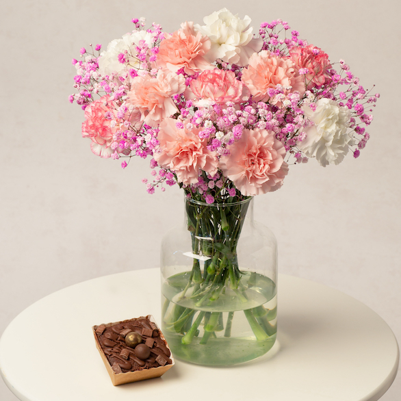 Image of Chocolate Cake Flower Gift