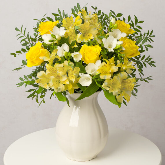 Spring Roses and Freesias image