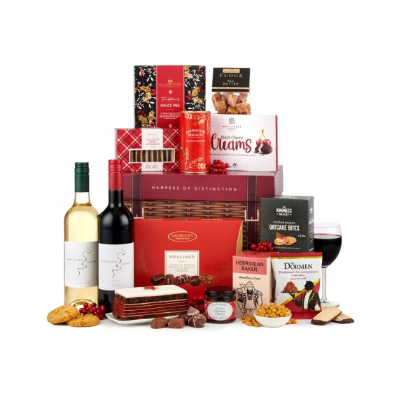 Classic Christmas Gift Box with Wine image