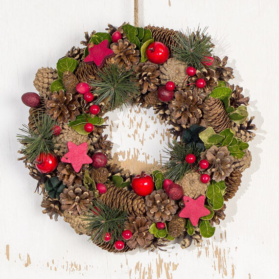 Festive Fireside Christmas Wreath image