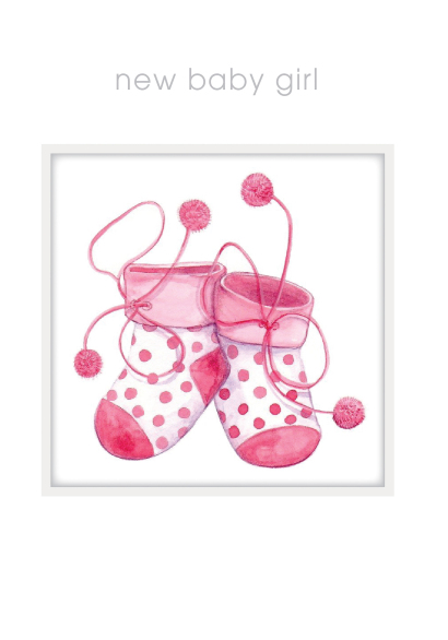 Baby Girl Booties Card