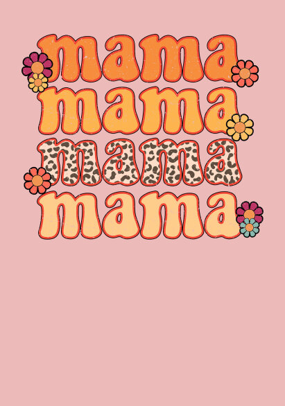 Image of Mama Pink Hippie Card