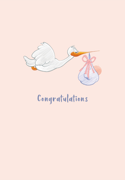 Congratulations Stork Baby Card