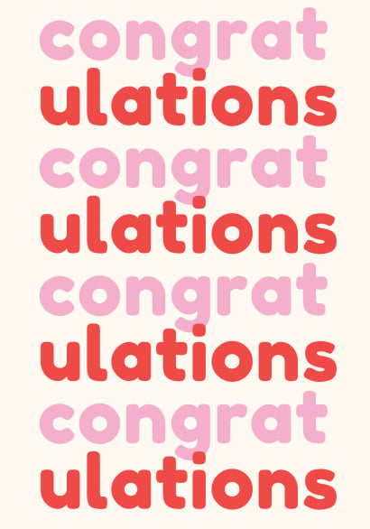 Image of Congratulations Repeat Type Card