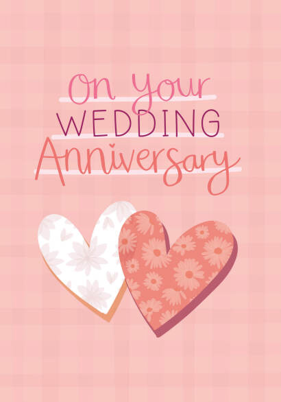 Happy Wedding Anniversary Hearts Card