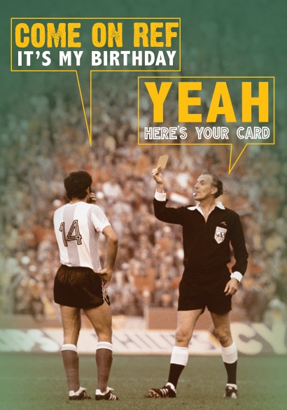 Funny Football Birthday Card - Come On Ref!