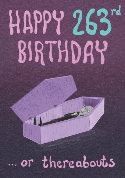 Vampire Dracula Funny 263rd Birthday Card